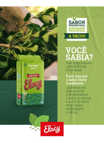 Kit 3 Erva Mate Elacy Moída Grossa Chimarrão Vácuo 1 Kg