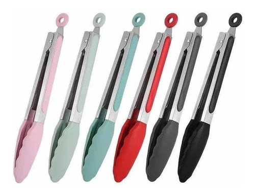 Pinza Silicona Acero Inoxidable Alimentos Cocina Reposteria