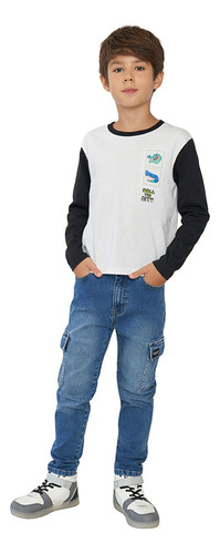 Jeans Niño Kids Jogger Cargo Azul Corona