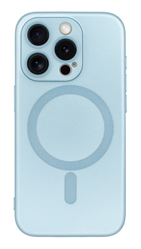 Protector iPhone 15 Pro Metalizado Color Celeste