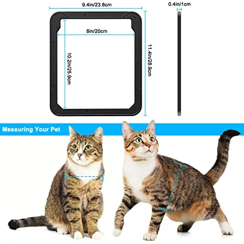 Puerta de gato con diseño patentado para puerta mosquitera, puerta  mosquitera ZOUTEX Pet con solapa magnética bloqueable para gatos y otras  mascotas