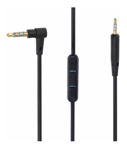 Cable Auxiliar Para Qc25 Microfono Y Control De Volumen Color Negro