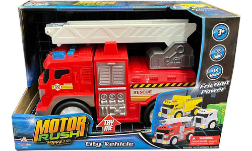 Camión Urbano Con Luz Y Sonido Motor Rush Ik4089 Loony Color Rojo Personaje Camión de bomberos IK0490