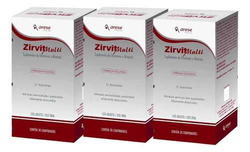Kit Zirvit Multi Com 3 Caixas De 30 Comprimidos Cada