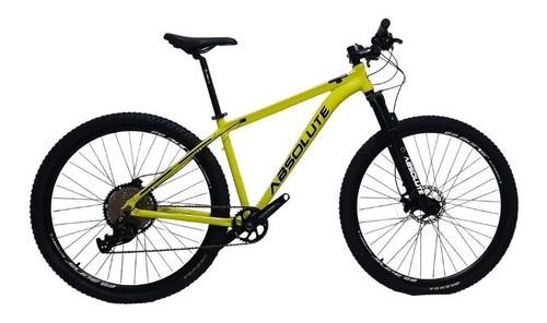 Mountain bike Absolute Nero 3 aro 29 19" 21v freios de disco mecânico cor amarelo-néon/preto