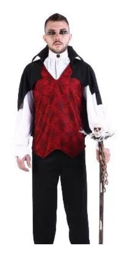 Fantasia Vampiro Conde Drácula Halloween Adulto Masculino