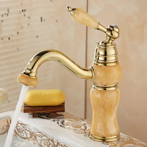 Grifo de lavabo de baño de latón de color oro rosa vintage