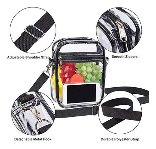 Bolso Transparente Monedero Transparente Negro Pequeño