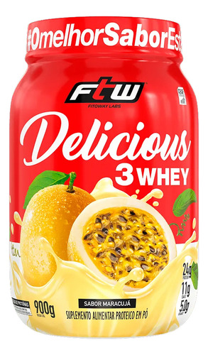 Delicious 3 Whey Concentrado Isolado Hidrolisado 900g Ftw