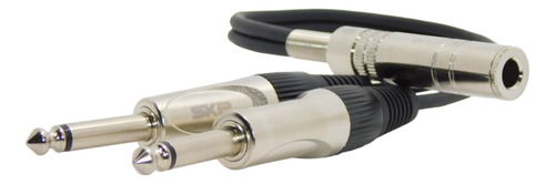 Cable Adaptador Audio Plug 6,5 Stereo Hembra  A 2 Plug Mono 