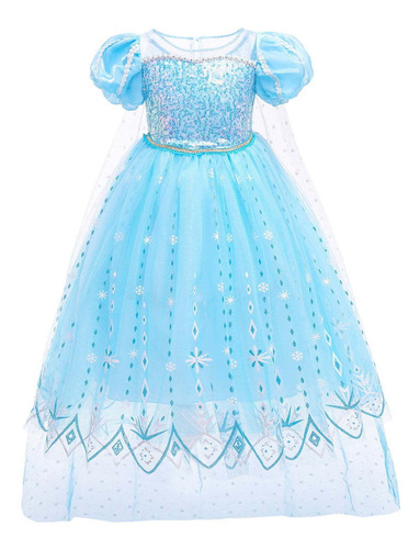 Disfraz Talla 7-8t Para Niñas Vestido De Reina  Elsa