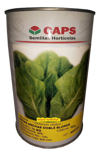 Semillas De Achicoria  Hoja Ancha Lata 250 Grs