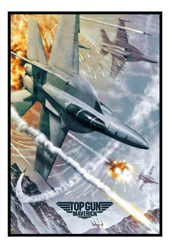 Cuadro Premium Poster 33x48cm Avion Combatiendi F18 Top Gun