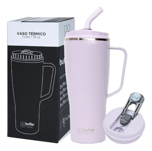 Vaso Mug Termico Frio Calor 1 Lt Buffer Roques 1L Acero Inox color SOAKED LILAC