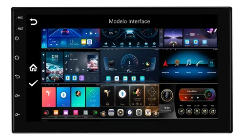 Multimidia Universal Slim 7p Android 14 4gb 64gb Carplay Cam