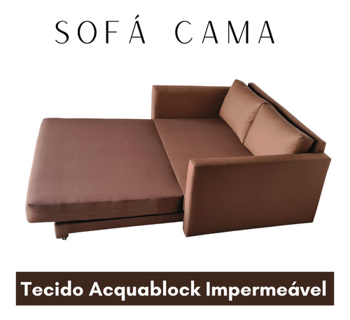 Sofá Cama Tecido Impermeável Acquablock