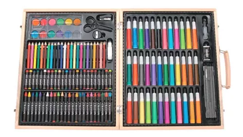 Estuche Set Arte 131 Piezas Dibujo Acuarela Crayolas Plumon