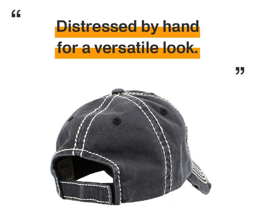 Kbv-basic Blk Gorra De Béisbol Desgastada Lavada A Mano
