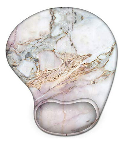 Pad Mouse - Pink Marble Ergonomic Mouse Pad With Gel Wrist R