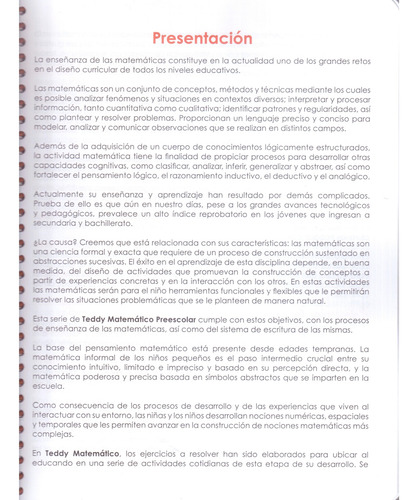 Teddy Matematico 2° Preescolar