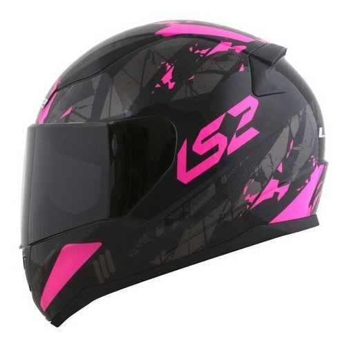 Capacete Ls2 Ff353 Rapid Palimnesis Feminino Preto Rosa Pink