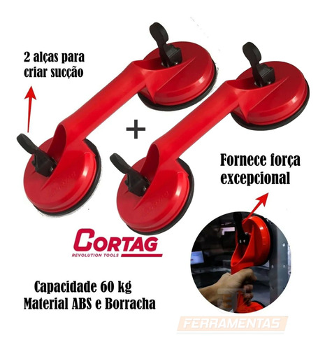 Par Ventosa Dupla Em Abs Cerâmica Porcelanato 60kg Cortag