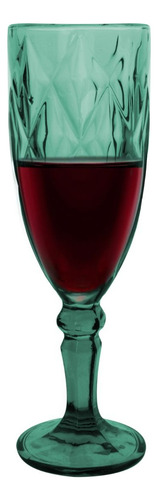 Copa Labrada Champagne Vidrio Flauta Cristal 170ml Vittori Verde/4 Piezas