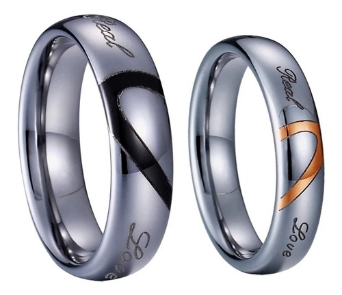 Anillos Argolla Pareja Matrimonio Ilusion Tungsteno Amor