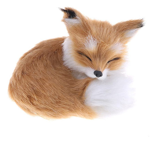 Gudves Simulación Brown Fox Toy Furs Squatting Fox Modelo .