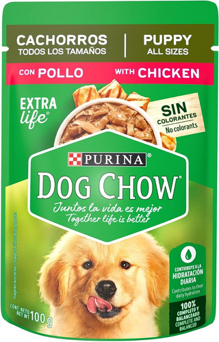 Sobres Dog Chow Cachorro Pollo 100g (20 Pzas)