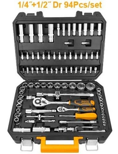 Imagen 2 de 4 de Juego De Dados M1/4 M1/2 94pzs Mm Ingco Hkts42941