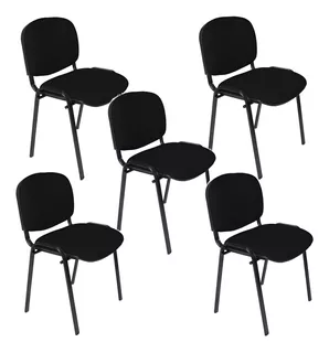 Silla Apilable Fija Consultorio Tapizada Oficina Escritorio Sala De Espera Pack X5 + Envio Gratis C/ Garantia