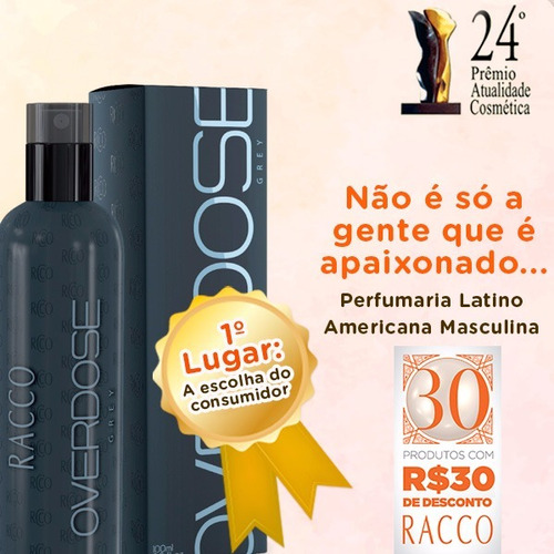 Deo Colônia Overdose Grey - Racco Cosméticos