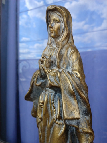 Estatua Virgen Lourdes Símil Bronce Sólo X Pedido Garantía