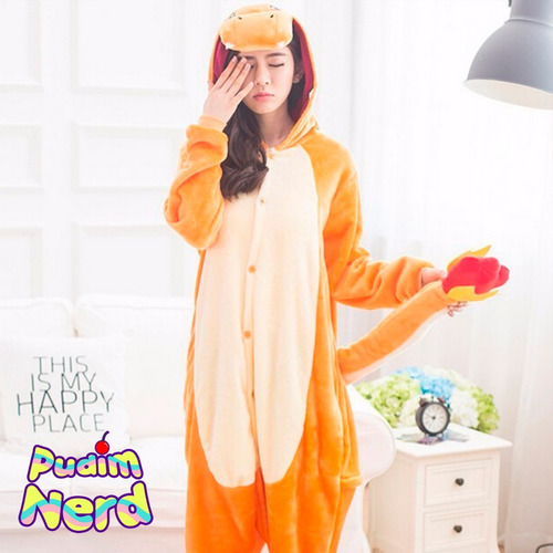 Pokemon Charmander Pijama Macacão Kigurumi - Pronta Entrega