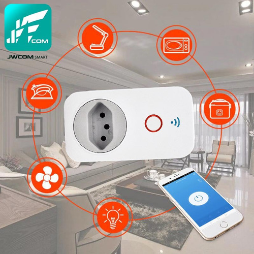 Tomada Inteligente Smart Wifi B2 Jwcom Alexa E Google Home Cor Branco