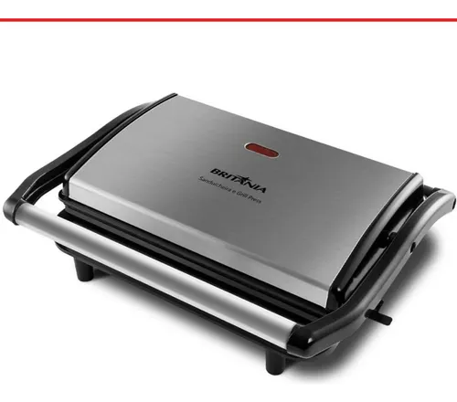 Sanduicheira E Grill Britânia Bgr27i Press 2 Em 1 850w Cor Preto/Prata 110V