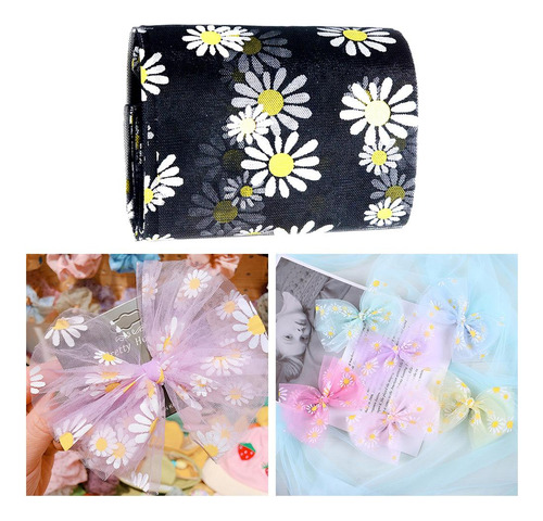 2x 5m Tela De Flores De Encaje Coser Tul Cinta Gris + Negro
