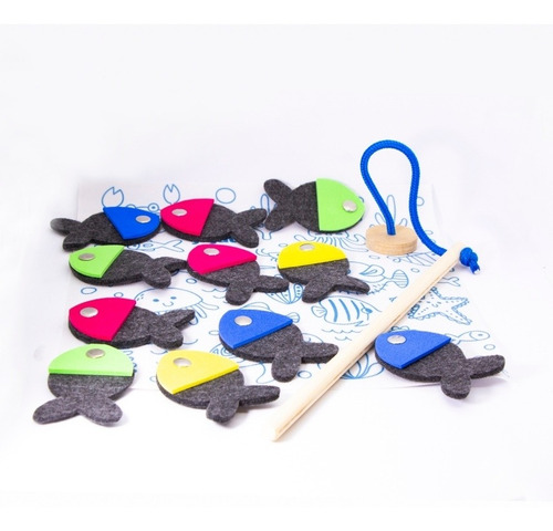 Peces Magneticos Para Chicos Con Fichas De Madera