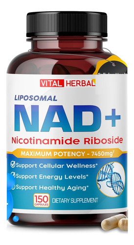 Liposomal Nad+ Nicotinamida Ribosida Vital Herbal 150 Cap Sabor Sin Sabor