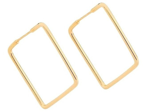 Aros Argollas De Oro 18k Laminada Cuadradas Mujer Rommanel