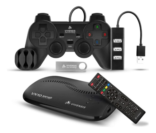Receptor Digital Sathd Vx10 Vivensis + Kit Gamer Retro Gamer