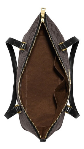 Bolsa Coach Original Gallery Tote Color Marrón Marrón Letras Oro Negro