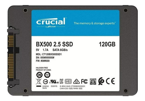 Disco sólido interno Crucial BX500 CT120BX500SSD1 120GB