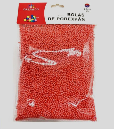 Bolas De Poliestireno Color Roja De 2-3mm 10g
