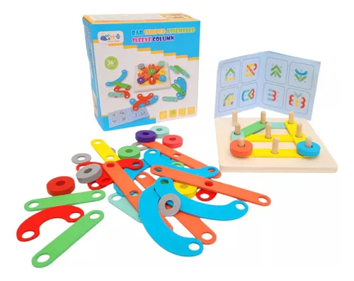 Juego Madera Geométrico Bar Shaped Montessori Geoplano Neo