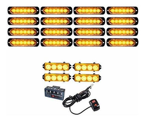 Ensamblaje De Luz De Seña 16pcs Ultra Slim 6-led 18w Precauc