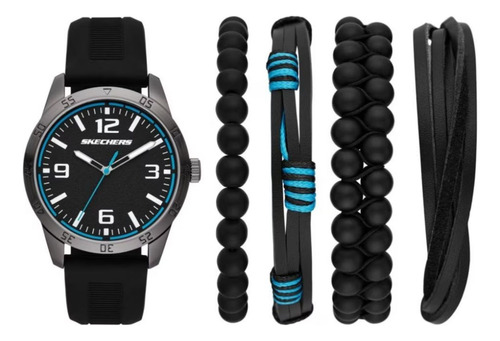 Reloj Para Hombre Skechers Three-hand  Sr9092 Negro