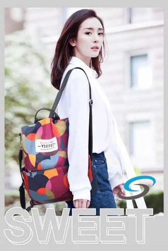 Imagen 6 de 10 de Bolsa Mujer Mochila Antirrobo Impermeable Moda Casual 35