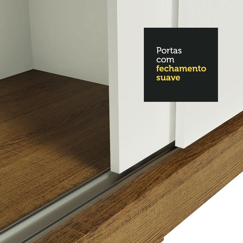 Guarda-roupa Casal Austin 4 Portas 3 Gavetas Rustic